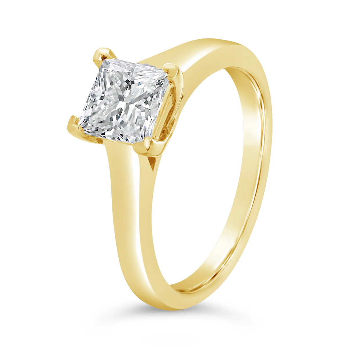 4 Claw Princess Cut Solitaire Engagement Ring - ACB060 - Image 3